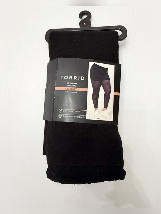 torrid Pants - Torrid - Full-Length Flocked Legging - Spider Webs Deep Black - 4